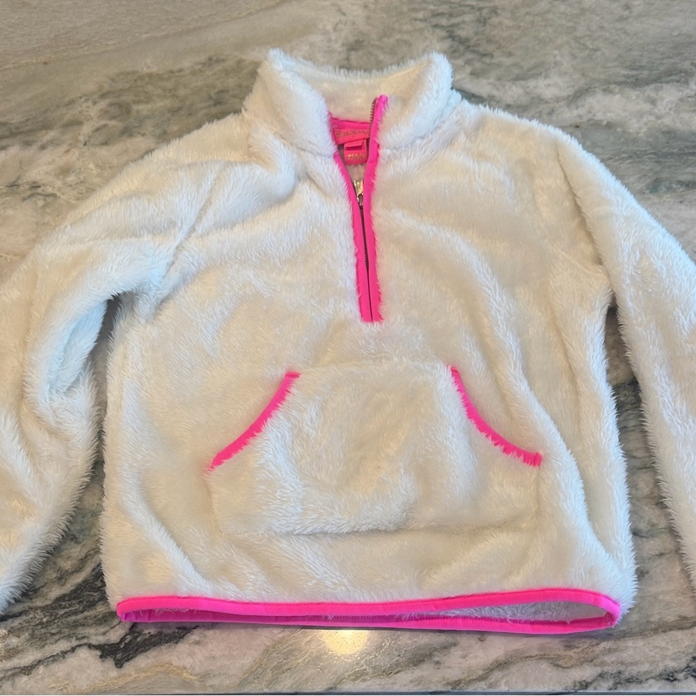 Lilly Pulitzer Kids Cozy Fleece Pullover with Pink Accents